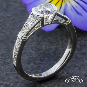 Platinum Half Bezel Diamond Engagement