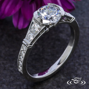 Platinum Half Bezel Diamond Engagement