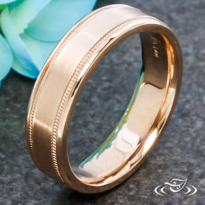 Reverse Milgrain Rose Gold Band