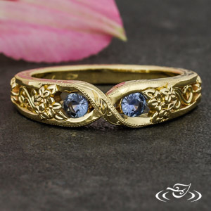 Emeli: Intricate Floral Carving Wedding Band