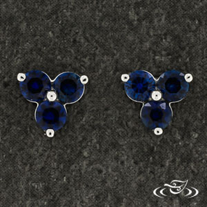 Sapphire Cluster Earrings