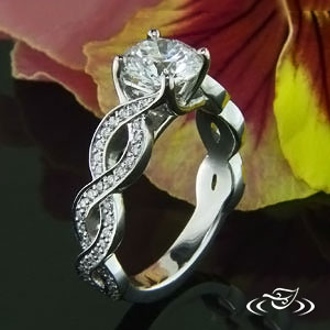 Micro Pave Diamond Twist Engagement Ring