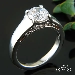 Four Prong Solitaire With Infinity Filigree