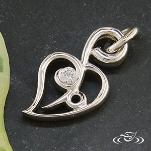 Silver Leaf And Diamond Pendant