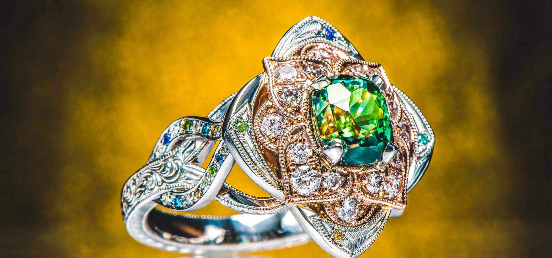 Custom Pink Sapphire Engagement Ring 14K Rose Gold Halo Engagement Ring  Unique Pink Sapphire Ring - Camellia Jewelry